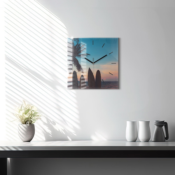 Kwadratowy zegar Surfing na plaży