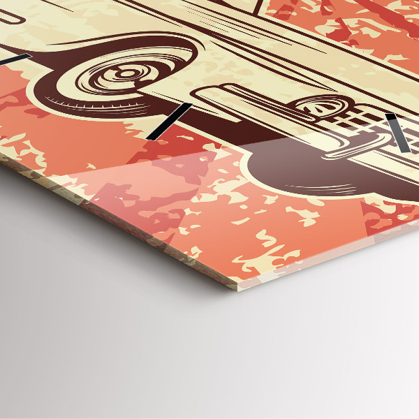 Kwadratowy zegar Vintage Retro auto