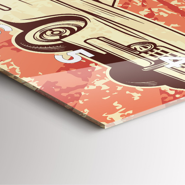 Kwadratowy zegar Vintage Retro auto