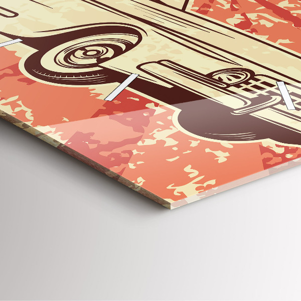 Kwadratowy zegar Vintage Retro auto