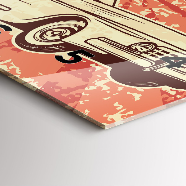 Kwadratowy zegar Vintage Retro auto