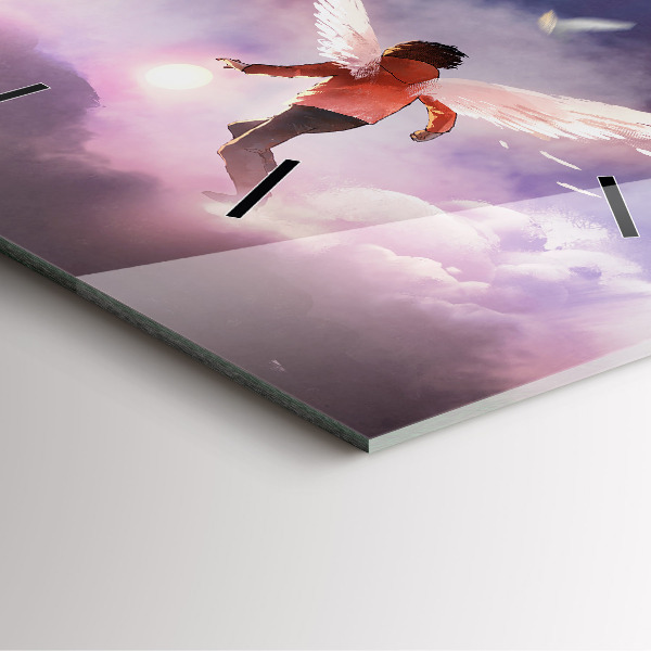 Kwadratowy zegar Chłopiec ze skrzydłami