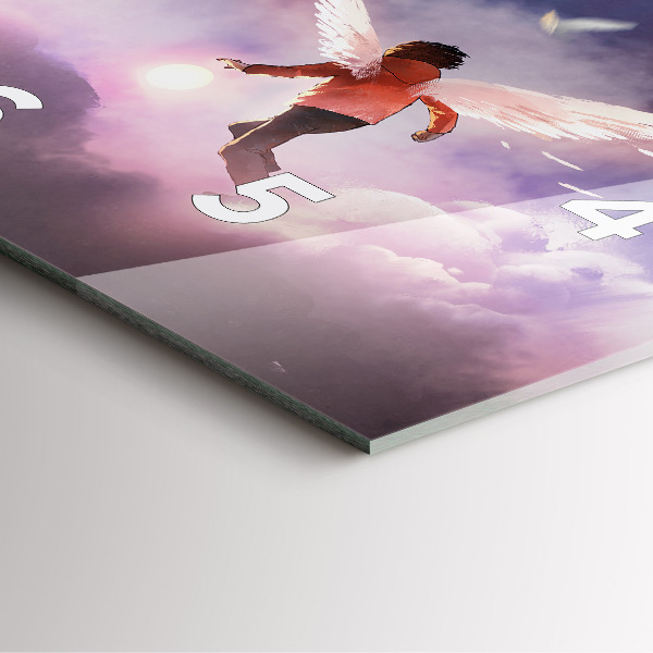 Kwadratowy zegar Chłopiec ze skrzydłami