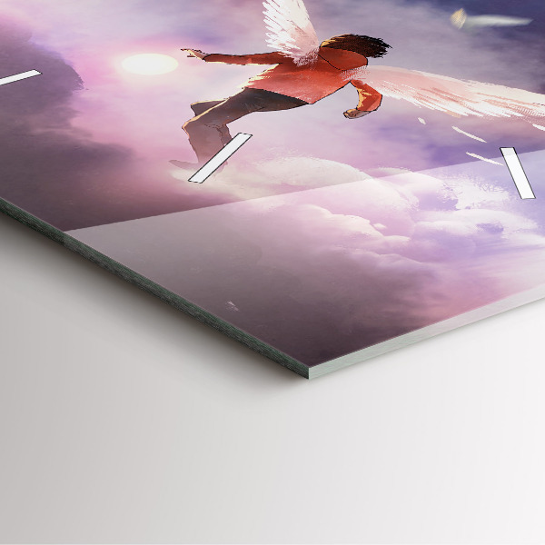 Kwadratowy zegar Chłopiec ze skrzydłami