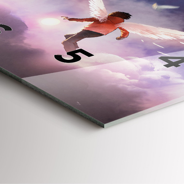 Kwadratowy zegar Chłopiec ze skrzydłami