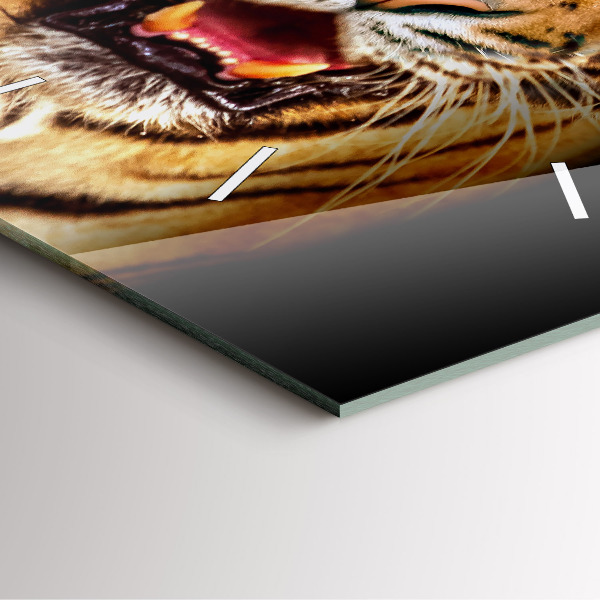 Kwadratowy zegar Tygrys – dziki wzrok