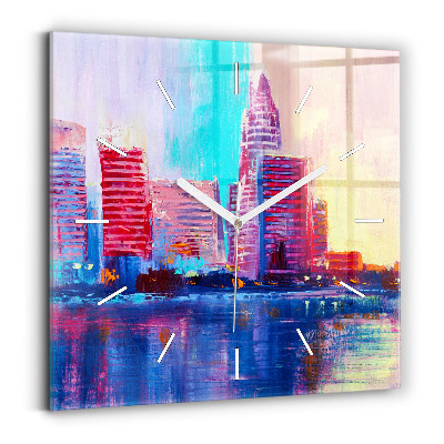 Kwadratowy zegar Abstrakcja drapaczy chmur