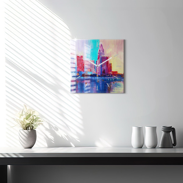 Kwadratowy zegar Abstrakcja drapaczy chmur