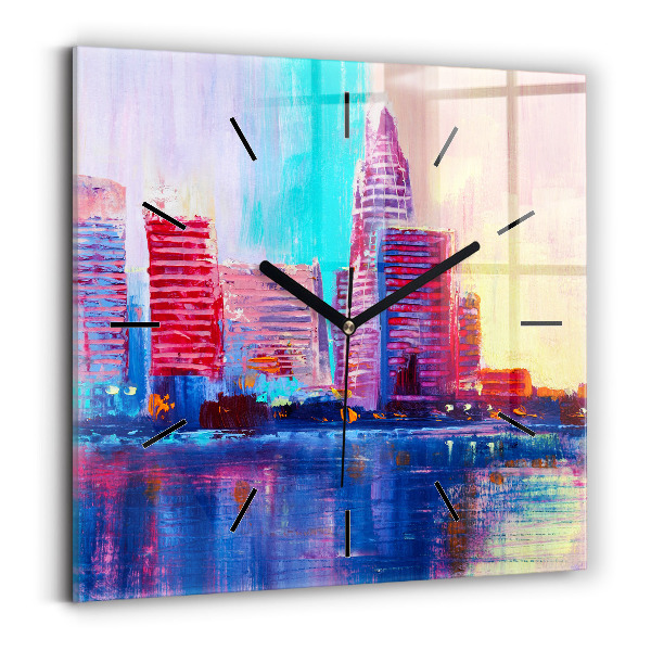 Kwadratowy zegar Abstrakcja drapaczy chmur