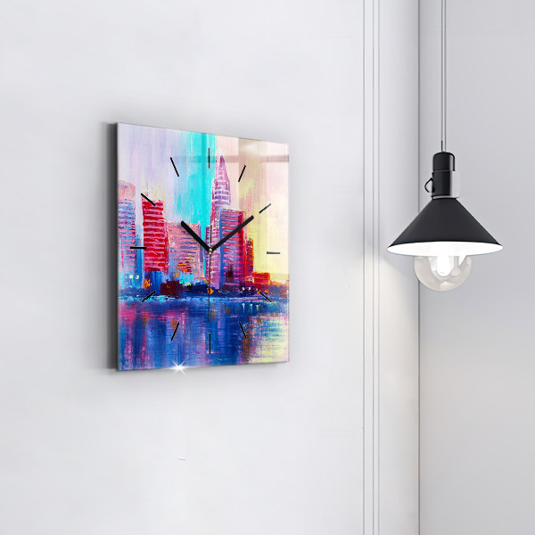 Kwadratowy zegar Abstrakcja drapaczy chmur