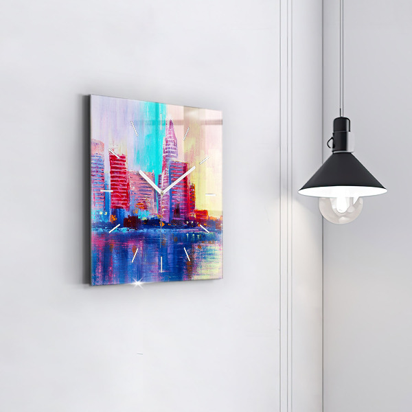 Kwadratowy zegar Abstrakcja drapaczy chmur