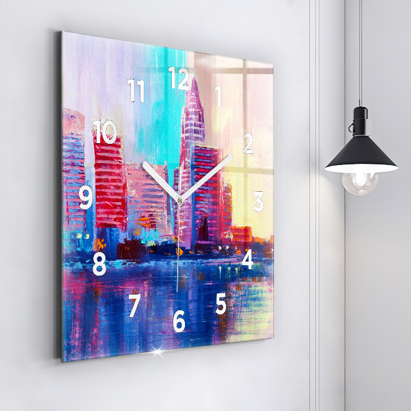 Kwadratowy zegar Abstrakcja drapaczy chmur