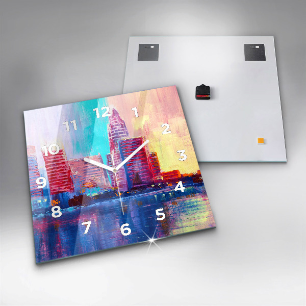 Kwadratowy zegar Abstrakcja drapaczy chmur