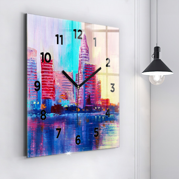 Kwadratowy zegar Abstrakcja drapaczy chmur