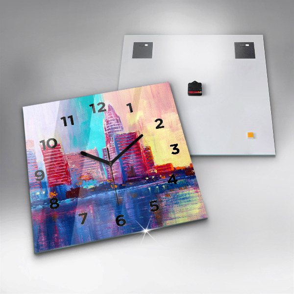 Kwadratowy zegar Abstrakcja drapaczy chmur