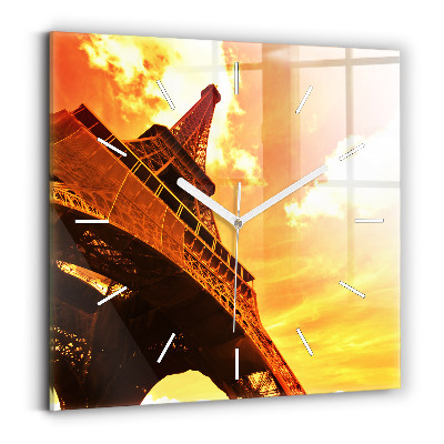 Kwadratowy zegar Wieża Eiffla w Paryżu