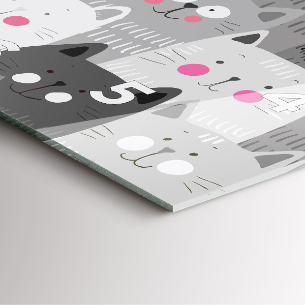 Zegar na ścianę kwadratowy Wzór z kotami