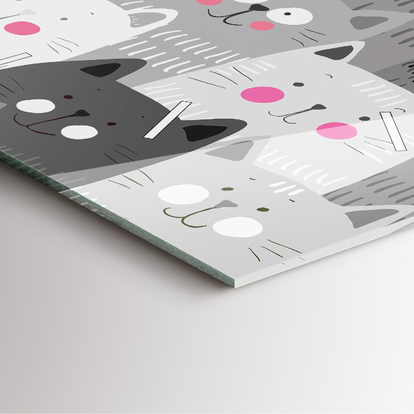 Zegar na ścianę kwadratowy Wzór z kotami