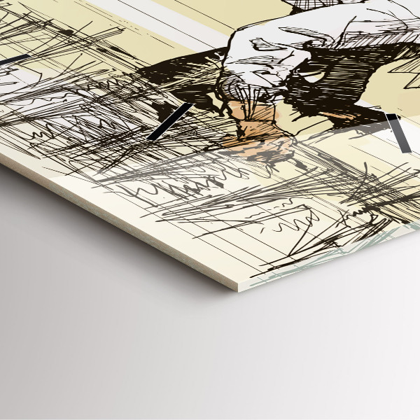 Kwadratowy zegar Kobieta zbierająca ryż