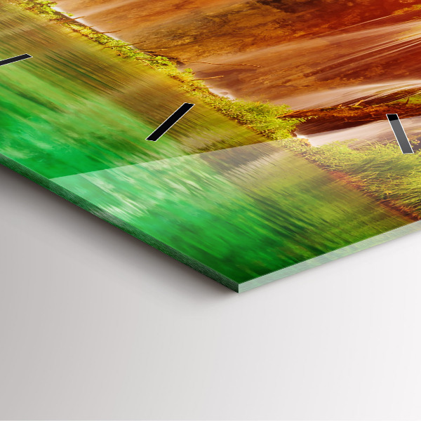 Zegar na ścianę kwadratowy Widok na wodospad