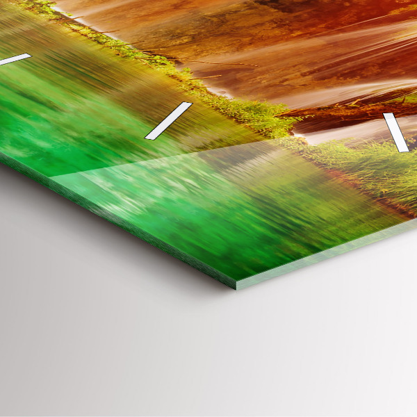 Zegar na ścianę kwadratowy Widok na wodospad