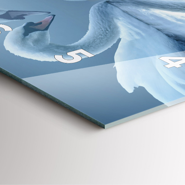 Kwadratowy zegar Łabędzie w serce