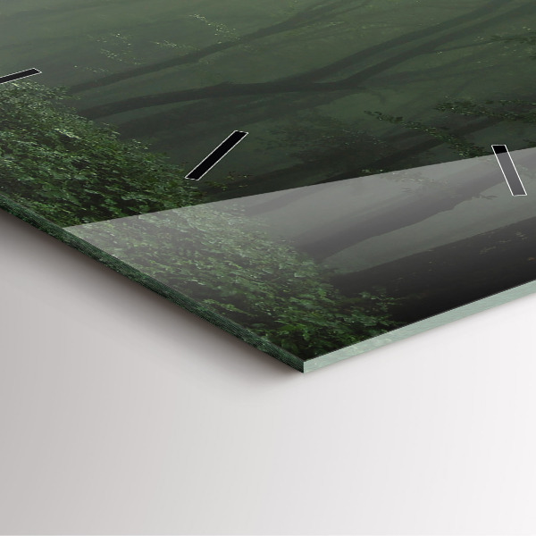 Kwadratowy zegar Mglisty las o poranku