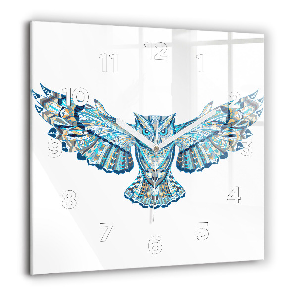 Zegar na ścianę kwadratowy Sowa w locie