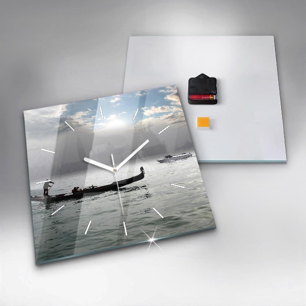 Kwadratowy zegar Gondola w Wenecji