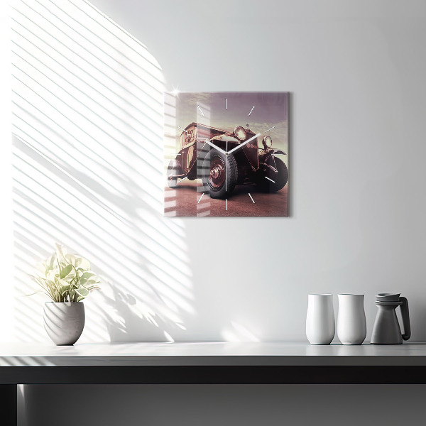 Kwadratowy zegar Samochód w stylu Vintage