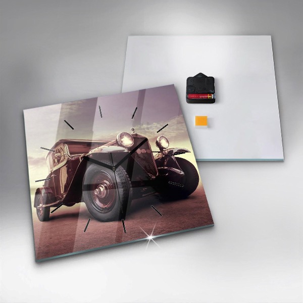 Kwadratowy zegar Samochód w stylu Vintage