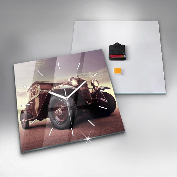 Kwadratowy zegar Samochód w stylu Vintage