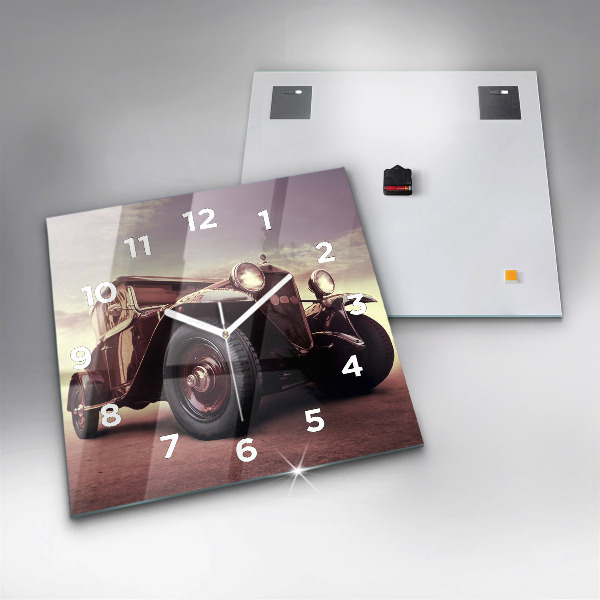 Kwadratowy zegar Samochód w stylu Vintage