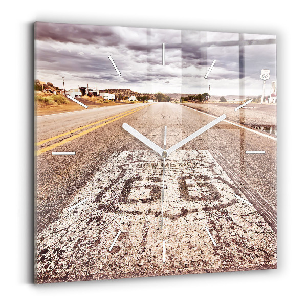 Kwadratowy zegar droga Route 66 USA