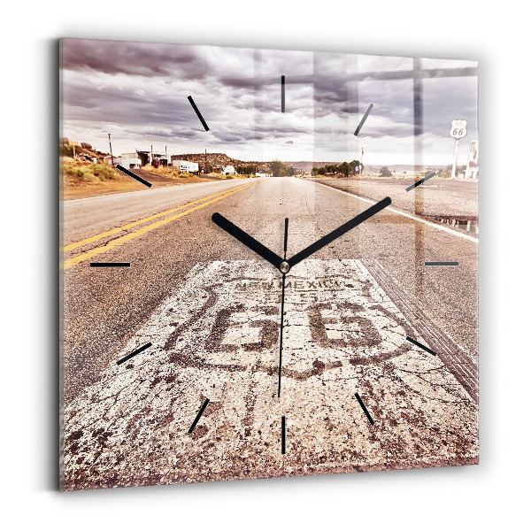 Kwadratowy zegar droga Route 66 USA
