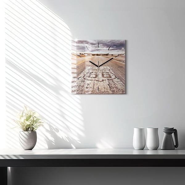 Kwadratowy zegar droga Route 66 USA