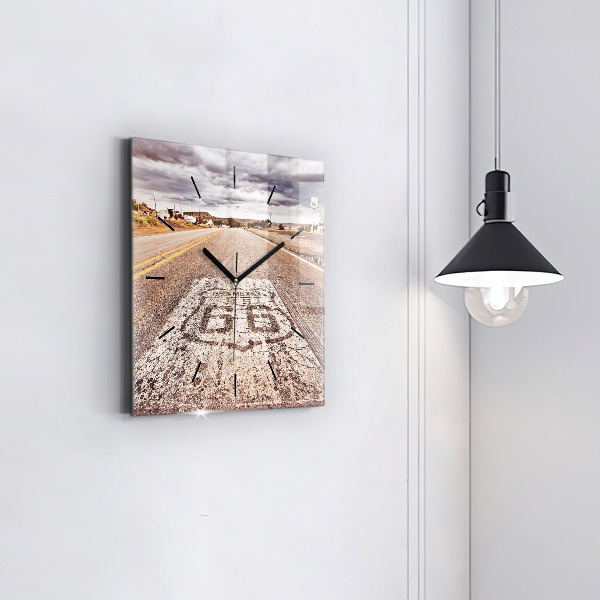 Kwadratowy zegar droga Route 66 USA