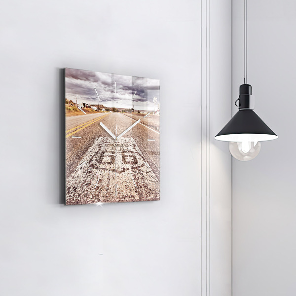 Kwadratowy zegar droga Route 66 USA