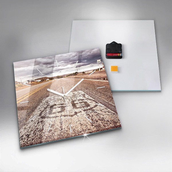 Kwadratowy zegar droga Route 66 USA