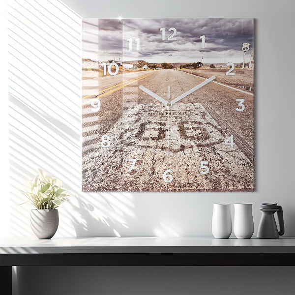 Kwadratowy zegar droga Route 66 USA