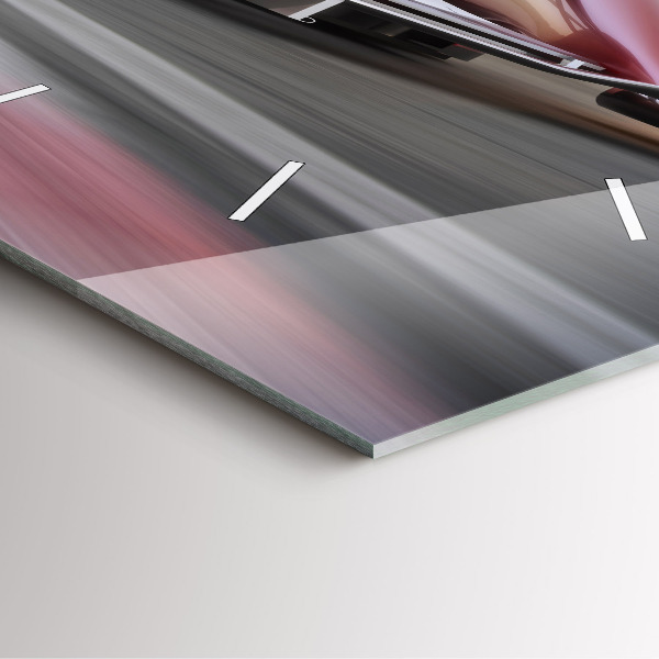 Kwadratowy zegar Sportowy bolid wyścigowy