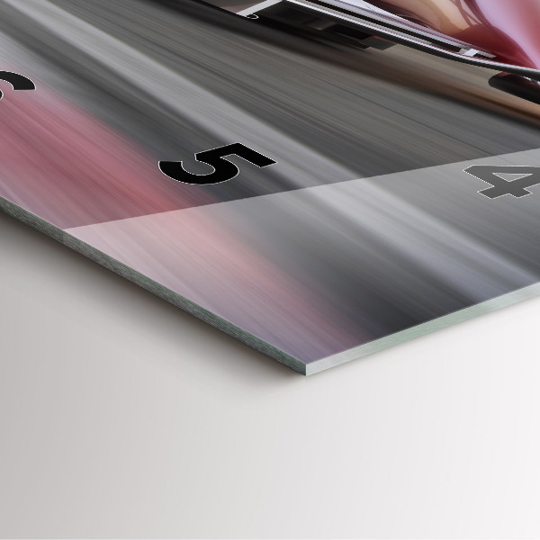 Kwadratowy zegar Sportowy bolid wyścigowy