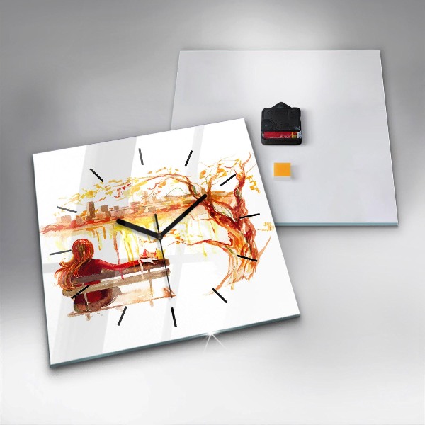 Kwadratowy zegar Jesienny Krajobraz