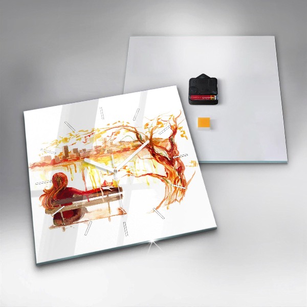 Kwadratowy zegar Jesienny Krajobraz