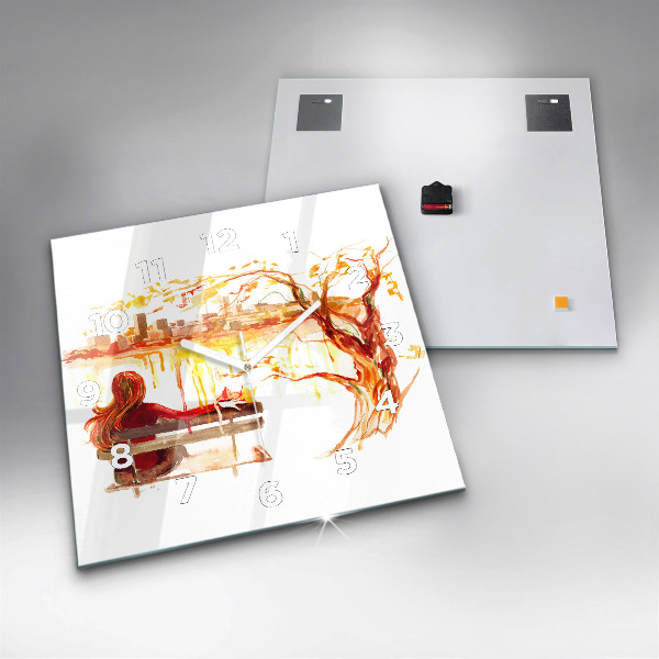 Kwadratowy zegar Jesienny Krajobraz