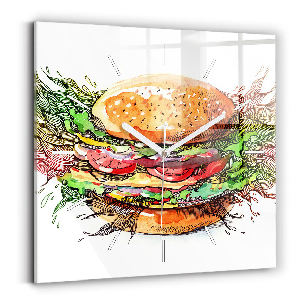 Kwadratowy zegar Burger z serem XXL