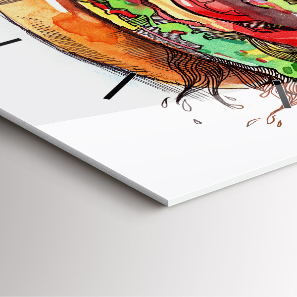 Kwadratowy zegar Burger z serem XXL