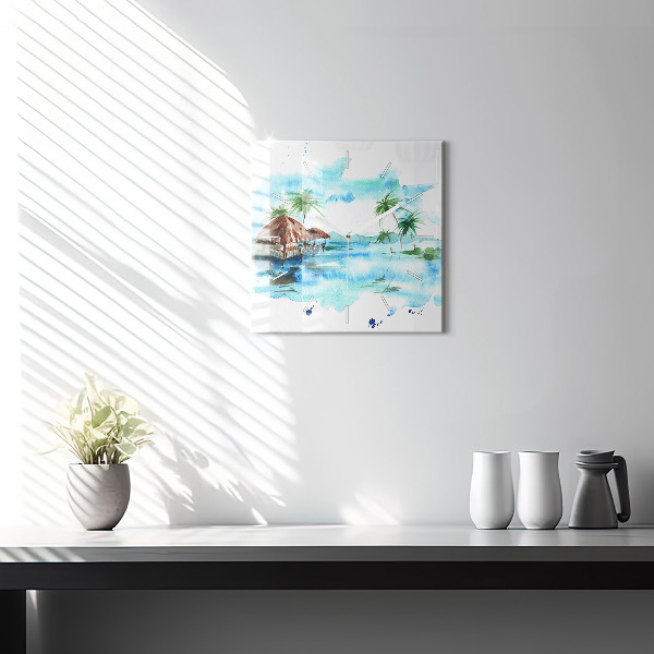 Kwadratowy zegar Obraz bezludna wyspa