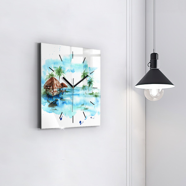 Kwadratowy zegar Obraz bezludna wyspa