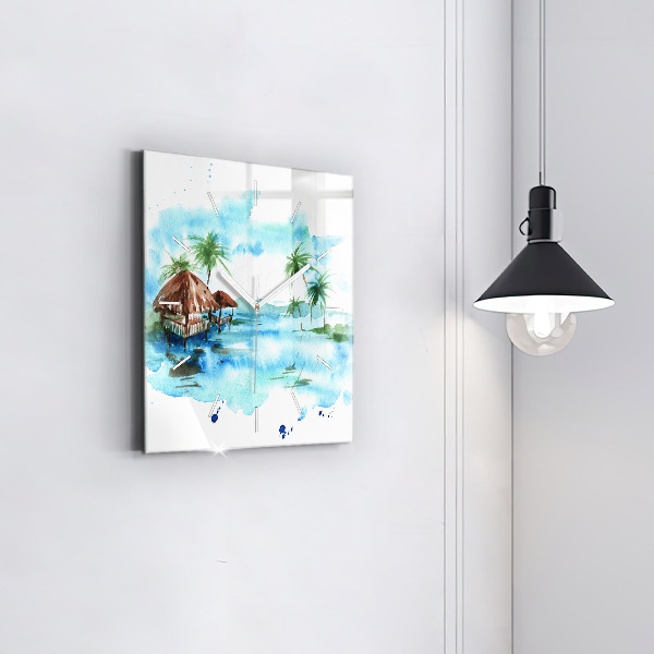 Kwadratowy zegar Obraz bezludna wyspa